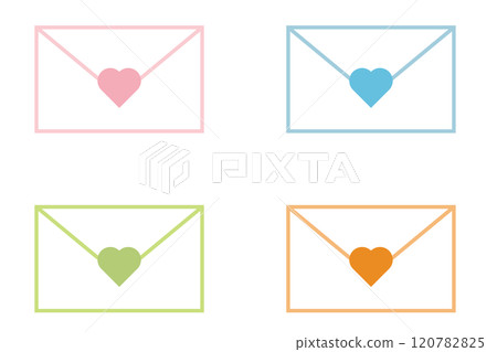 Colorful love letter icon set Colorful love letter icon set 120782825