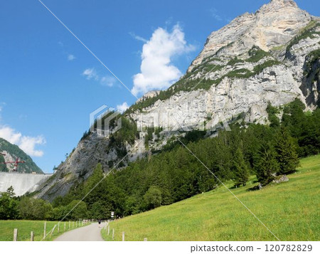Swiss mountain Sazmartinshorn and Gigerwald dam Swiss mountain Sazmartinshorn and Gigerwald dam 120782829