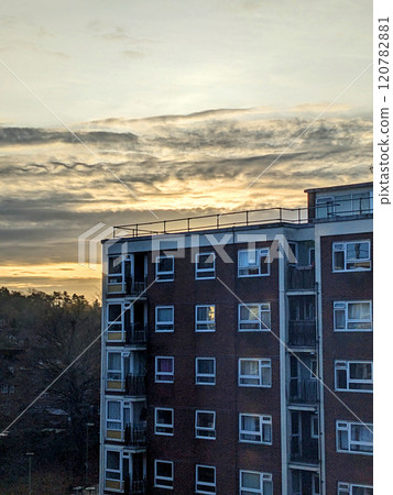 Top Floors of a Highrise Council Block of Flats with Sky Top Floors of a Highrise Council Block of Flats with Sky 120782881