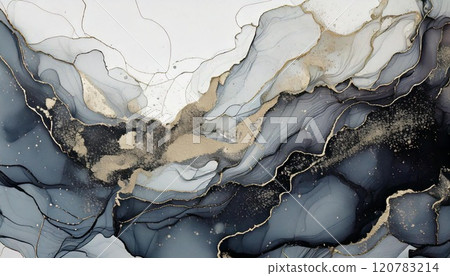 奢華大理石風格背景插畫大理石花紋醇水墨藝術金銀黑白AI生成素材 奢華大理石風格背景插畫大理石花紋醇水墨藝術金銀黑白AI生成素材 120783214
