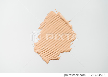 Big foundation smear on white background. Design element for cosmetic banner holiday sale 120783518