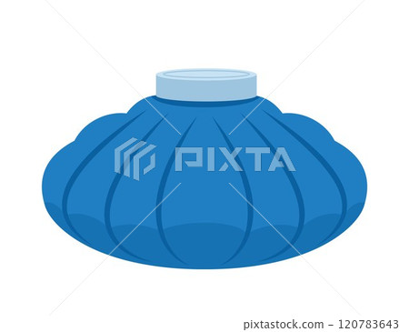 Ice Pack, blue cold compress. First aid treatment element. Vector illustration. 120783643