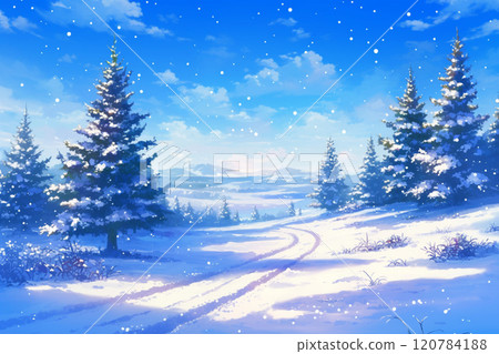 鄉村小鎮的雪景 鄉村小鎮的雪景 120784188