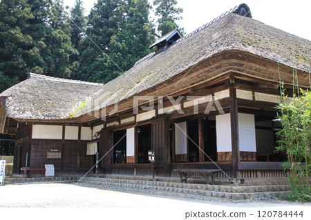 Scenery of the ancient house reconstruction square at Hitachi Fudoki Hills 120784444