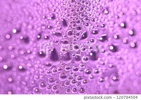 Tiny Bubbles on a Colour Background Condensation Pink Steam Water 120784504