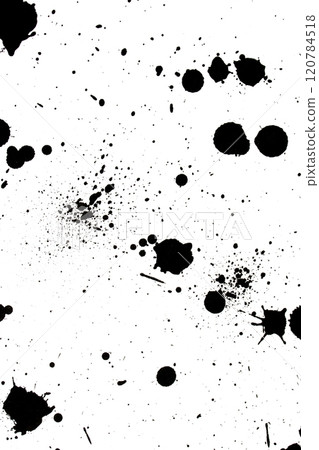 Black Messy Creative Ink Splatters Drips and Inkblot Close Up on White Background Black Messy Creative Ink Splatters Drips and Inkblot Close Up on White Background 120784518