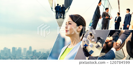 Collage of various business images - Horizontal visuals for banners and advertisements Collage of various business images - Horizontal visuals for banners and advertisements 120784599