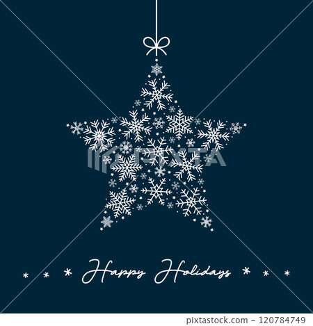 christmas star with snowflake pattern vector illustration 120784749