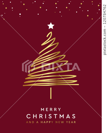 christmas greeting card with minimalistic fir tree vector illustration christmas greeting card with minimalistic fir tree vector illustration 120784762
