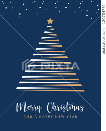 christmas greeting card with minimalistic fir tree vector illustration christmas greeting card with minimalistic fir tree vector illustration 120784773