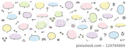 A vector illustration set of hand-drawn speech bubbles. Speech bubbles, frames, stylish, handwritten, doodle A vector illustration set of hand-drawn speech bubbles. Speech bubbles, frames, stylish, handwritten, doodle 120784804