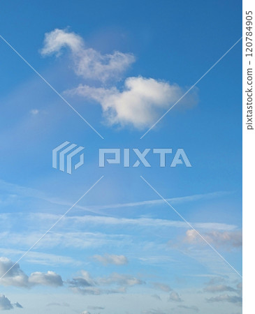 Cloudscape Fluffy White Clouds and Blue Sky for Background Cloudscape Fluffy White Clouds and Blue Sky for Background 120784905