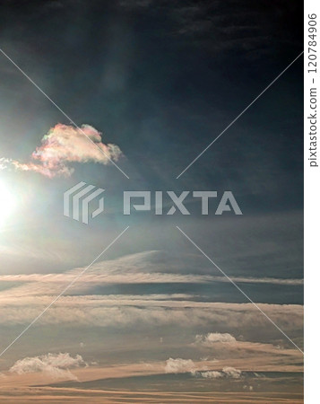 Cloudscape Fluffy White Clouds and Blue Sky for Background 120784906