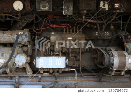 A beautifully preserved retro diesel railcar engine that once ran on the Kashima Railway 120784972