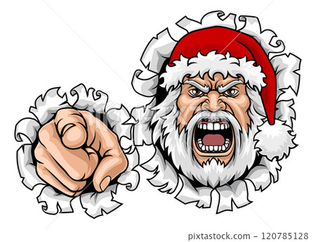 Angry Santa Claus Father Christmas Cartoon Mascot Angry Santa Claus Father Christmas Cartoon Mascot 120785128