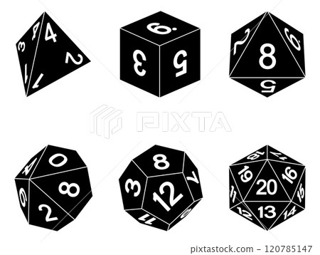Game Dice Illustration Roleplaying Board Game Set 120785147