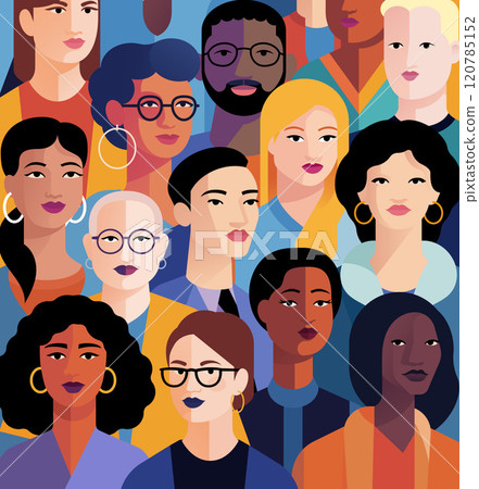 Diverse Community Illustration Crowd Group 120785152