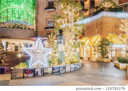 City night view of La Cittdella (Cinecittà) in Kawasaki: Illuminations decorating the city [Kawasaki City, Kanagawa Prefecture] 120785279