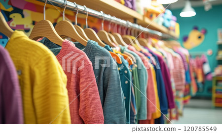 [Clothes on hangers] Children's sweaters 120785549