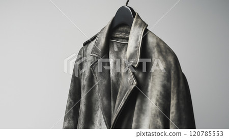 [Clothes on a hanger] A sophisticated leather jacket 120785553