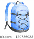 Digital watercolor painting_Backpack (large) 120786028
