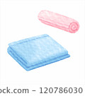Digital watercolor painting_towel, hand towel 120786030