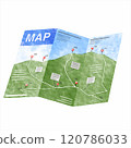 Digital watercolor painting_mountain climbing map 120786033