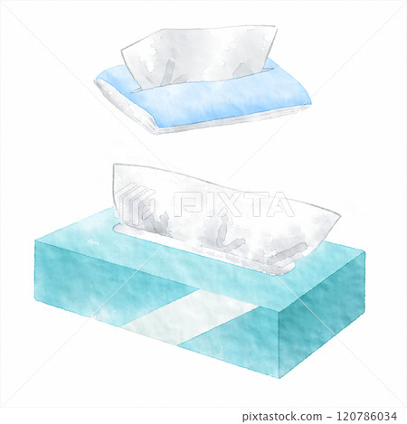 數位水彩畫_口袋紙巾和盒裝紙巾 120786034