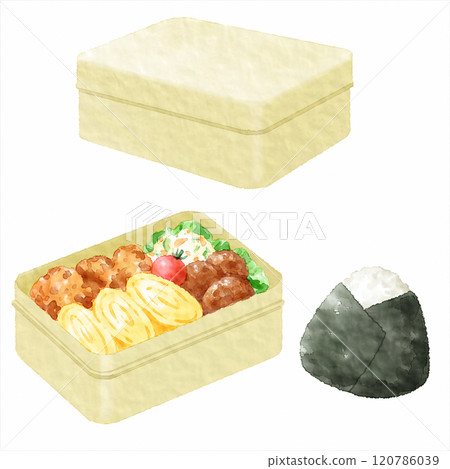 Digital watercolor painting_lunch box Digital watercolor painting_lunch box 120786039