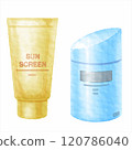 Digital watercolor painting_sunscreen 120786040