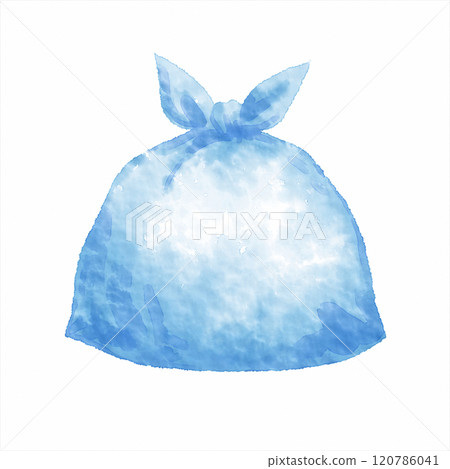 Digital watercolor painting_garbage bag 120786041