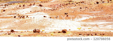 Panorama Bleak Landscape Petrified Forest National Park Arizona Panorama Bleak Landscape Petrified Forest National Park Arizona 120786056