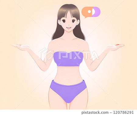 健康女性影像插畫素材推薦 120786291