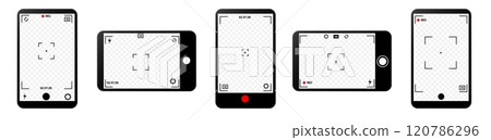 Mobile camera interface with digital zoom and frame options. Mobile camera interface with digital zoom and frame options. 120786296
