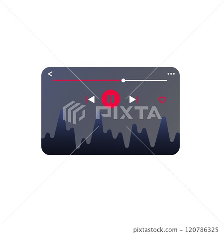 Gradient music player UI for mobile playlists and audio. 120786325