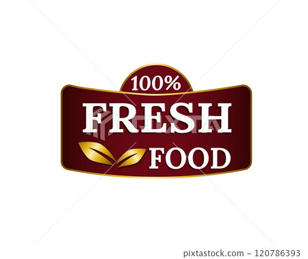 Red rustic label for eco, organic, and vegan product branding. Red rustic label for eco, organic, and vegan product branding. 120786393