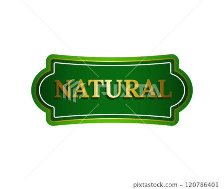 Organic badge for eco, wellness, and farm products branding. 120786401