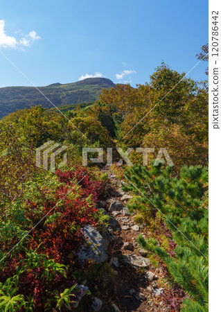Climbing Mt. Shokanbetsu in autumn: Hokkaido's spectacular views, one of Japan's 200 famous mountains Climbing Mt. Shokanbetsu in autumn: Hokkaido's spectacular views, one of Japan's 200 famous mountains 120786442