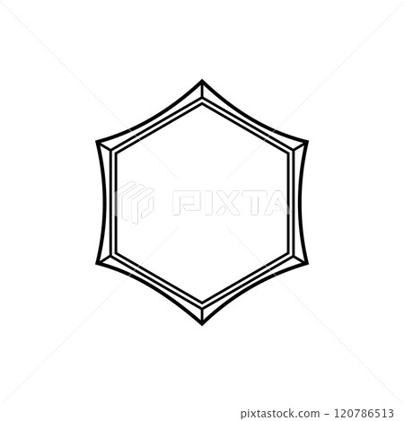 Black hexagon for mystical, alchemical designs. 120786513