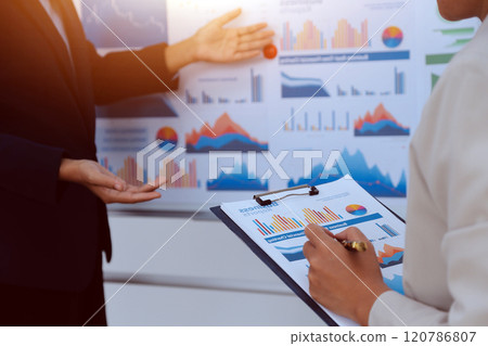 Business Documents, Auditor businesswoman checking searching document legal prepare paperwork or report for analysis TAX time,accountant Documents data contract partner deal in workplace office 120786807