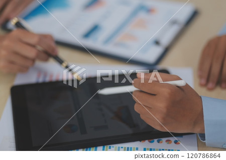 Business Documents, Auditor businesswoman checking searching document legal prepare paperwork or report for analysis TAX time,accountant Documents data contract partner deal in workplace office 120786864