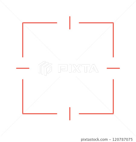 Simple square target mark frame - Image icon material for focus, lock-on, etc. 120787075