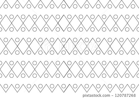 Geometric pattern coloring page with diamonds and circles 120787268