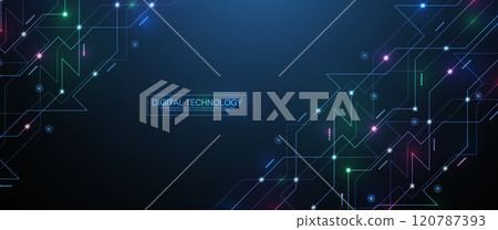 Abstract digital technology background. Digital tech motherboard texture design. Engineering circuit board concept for poster, header, banner, footer, website, presentation. Abstract digital technology background. Digital tech motherboard texture design. Engineering circuit board concept for poster, header, banner, footer, website, presentation. 120787393