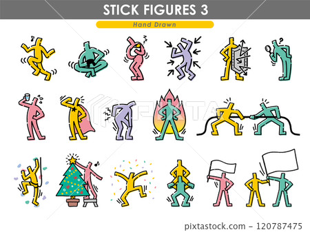 Hand drawn stick figures set Hand drawn stick figures set 120787475