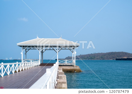 Atsadang Bridge view point at Koh Sichang , Chonburi province, Thailand. 120787479