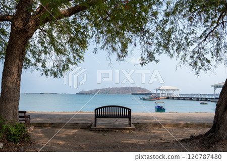 Atsadang Bridge view point at Koh Sichang , Chonburi province, Thailand. 120787480