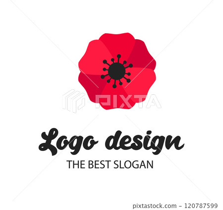 Minimalist Poppy Icon, Modern Flat Design for Logotype and Decor element in a vector illustration Minimalist Poppy Icon, Modern Flat Design for Logotype and Decor element in a vector illustration 120787599