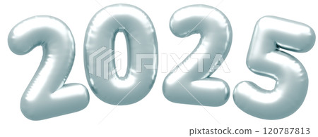 3D image_letter balloon_2025_silver 3D image_letter balloon_2025_silver 120787813