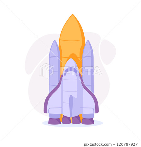 Space Rocket and Shuttle for Cosmos Exploration Vector Illustration 120787927